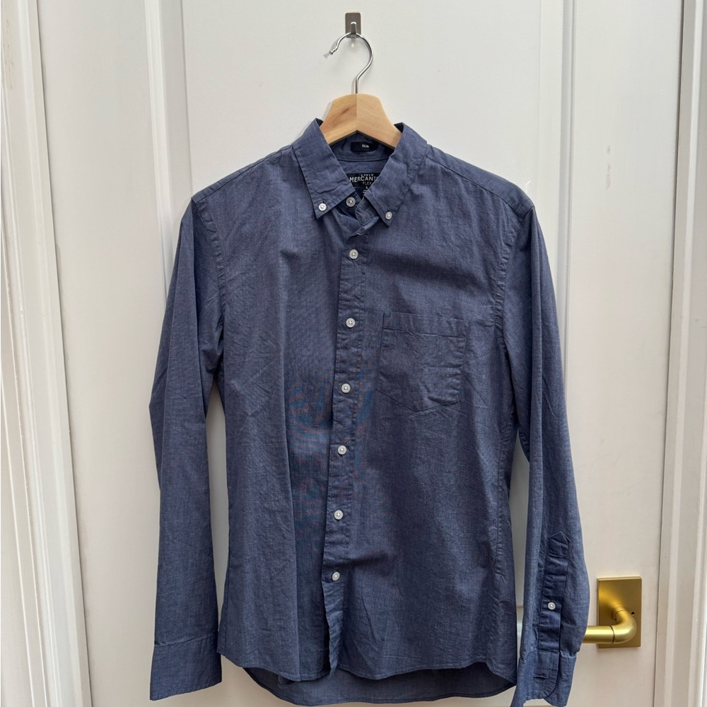 J. Crew Blue Casual Button Down Shirt Classic Fit